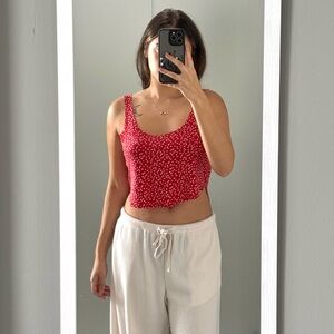 Red and white with flower top
size S
